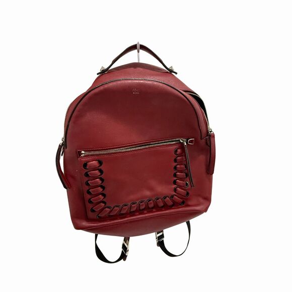 Fendi Leather By The Way Medium Backpack Red Whipstitch Accents - Picture 2 of 4